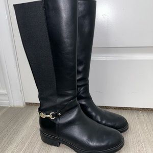 Giani Bernini Womens Barnibee Leather Riding Knee-High Boots